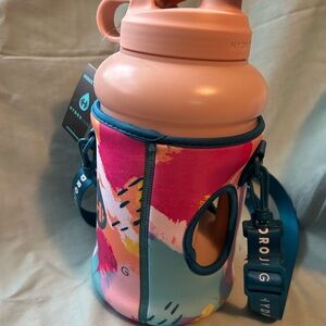 HydroJug Kids Bottle with Pink and Blue Sleeve